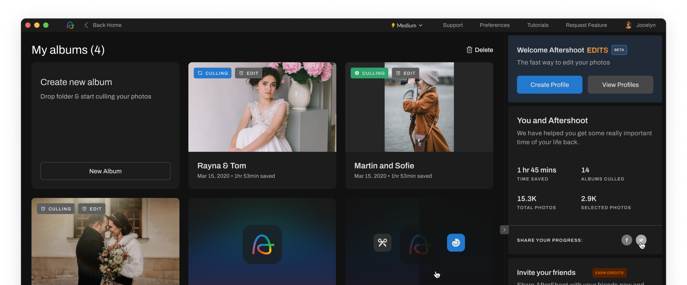 Aftershoot App Screen